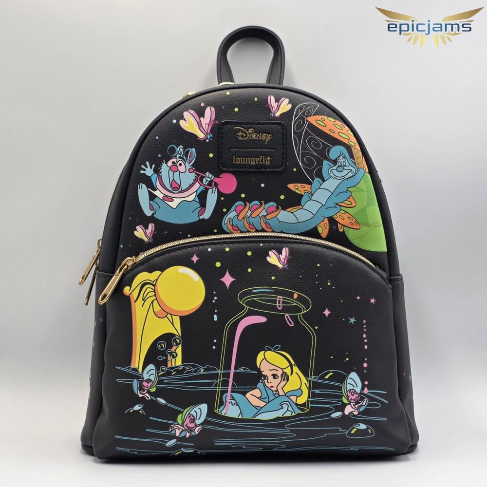 Loungefly Disney Alice In Wonderland Glow-In-The-Dark Characters Mini Backpack